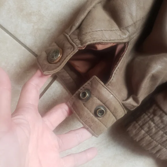 Reed Sportswear Vintage brown Leather Bomber Jacket Brown removable liner 48L